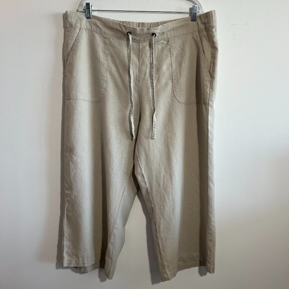 Naturals d&co beige Linen Blend pant - Picture 1 of 6